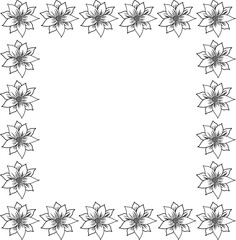 icon vector flower design, with various design shapes, with a hand drawn black outline style for summer and flower.