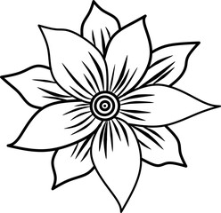icon vector flower design, with various design shapes, with a hand drawn black outline style for summer and flower.