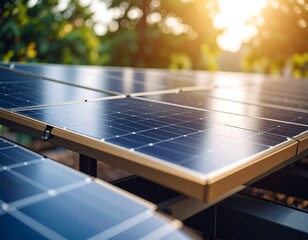 Solar panels in sunlight