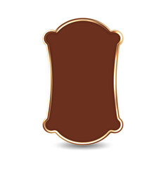 Curved Orange Label Design with Gold Border for Product Packaging