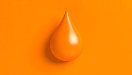 Single orange drop on orange background