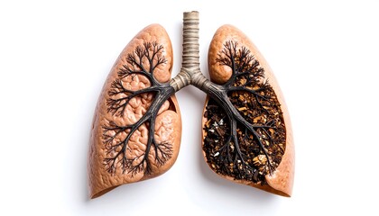 Damaged lungs from smoking
