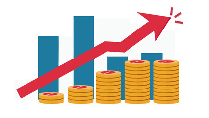business graph with arrow