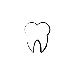 dental logos in outline isolated on white background