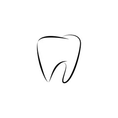 dental logos in outline isolated on white background