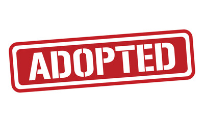 ADOPTED red stamp text vector, rubber stamp