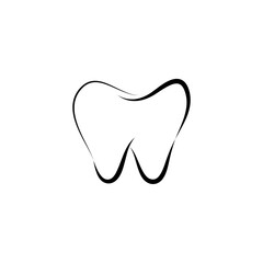 dental logos in outline isolated on white background