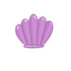 Purple shell or coral isolated in white background