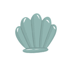 Green shell or crown on the white background