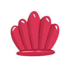 red crown or shell isolated on white background