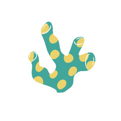 Green coral with yellow dots