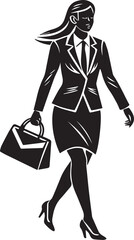 business woman walking pose silhouette vector, silhouette of a young woman full body