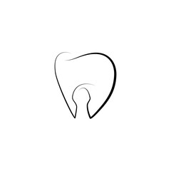 dental logos in outline isolated on white background