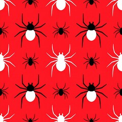Spider pattern on red background