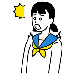 驚く女子学生