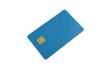 Modern blue credit card symbolizes secure digital payment methods