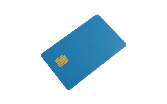 Modern blue credit card symbolizes secure digital payment methods