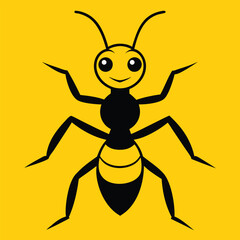 Solid color Yellow Crazy Ant animal vector design