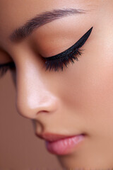 Naklejka premium Detailed eyeliner stroke across eyelid