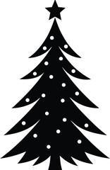 Obraz premium Star on Christmas tree vector silhouette 