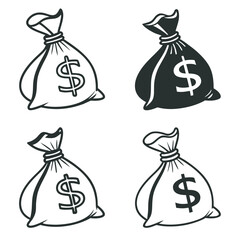 set of bags with money