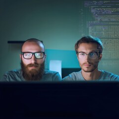 Two tech developers working against mirrored code, USA China conflict
