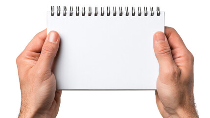 Obraz premium PNG,Notebook in hands, isolated on white background