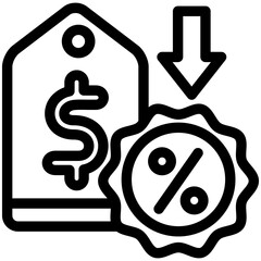 Big Sale black outline, mini illustration icon. use for modern concept, print, UI, UX kit, web and app development. Vector related to commerce, retail, marketing and shopping.