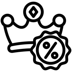 Brand black outline, mini illustration icon. use for modern concept, print, UI, UX kit, web and app development. Vector related to commerce, retail, marketing and shopping.
