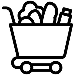 Shopping black outline, mini illustration icon. use for modern concept, print, UI, UX kit, web and app development. Vector related to commerce, retail, marketing and shopping.