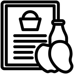 Category List black outline, mini illustration icon. use for modern concept, print, UI, UX kit, web and app development. Vector related to commerce, retail, marketing and shopping.