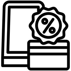 Credit Card black outline, mini illustration icon. use for modern concept, print, UI, UX kit, web and app development. Vector related to commerce, retail, marketing and shopping.