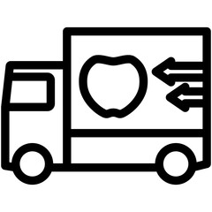 Delivery Van black outline, mini illustration icon. use for modern concept, print, UI, UX kit, web and app development. Vector related to commerce, retail, marketing and shopping.