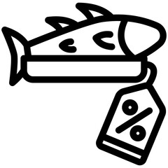 Offer Tag black outline, mini illustration icon. use for modern concept, print, UI, UX kit, web and app development. Vector related to commerce, retail, marketing and shopping.