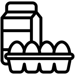 Dairy Products black outline, mini illustration icon. use for modern concept, print, UI, UX kit, web and app development. Vector related to commerce, retail, marketing and shopping.