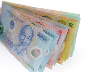 Vietnamese dong banknotes. Money concept