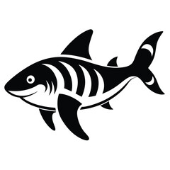 Solid color Zebra Shark animal vector design