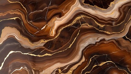 Abstract swirling marbling of rich earth tones and gold