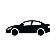 Fototapeta premium Simple silhouette of a black sedan car