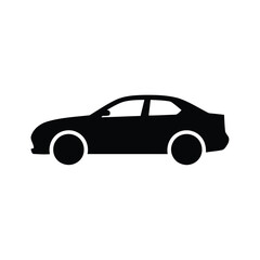 Naklejka premium Simple black silhouette of a sedan car