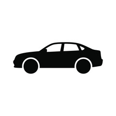 Fototapeta premium Simple black silhouette of a sedan car