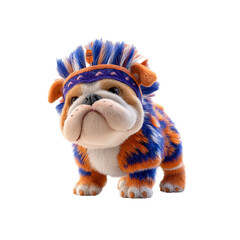 Adorable Bulldog Puppy in Native American Inspired Costume