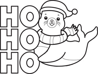 Coloring pages of cute seal sticker illustrations.