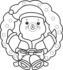 Coloring pages of cute seal sticker illustrations.