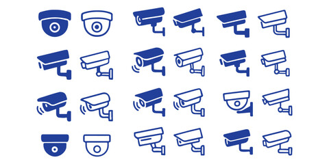 Video camera icon. Surveillance equipment symbol. Modern technologies of security, monitoring,