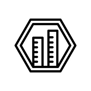 Hexagonal Chart icon single thin line