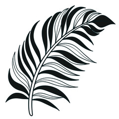 Obraz premium Palm Leaf Vector Illustration – Tropical Plant Design for Decor and Branding