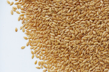 Organic golden flaxseeds, rich in omega-3, fiber, and antioxidants