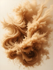 Desert sandstorm, brown dusty twisted cloud banner or dry sand flying with gust of wind, brown smoke realistic texture vector illustration isolated on transparent background