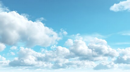 Obraz premium Blue sky with fluffy white clouds on a sunny day